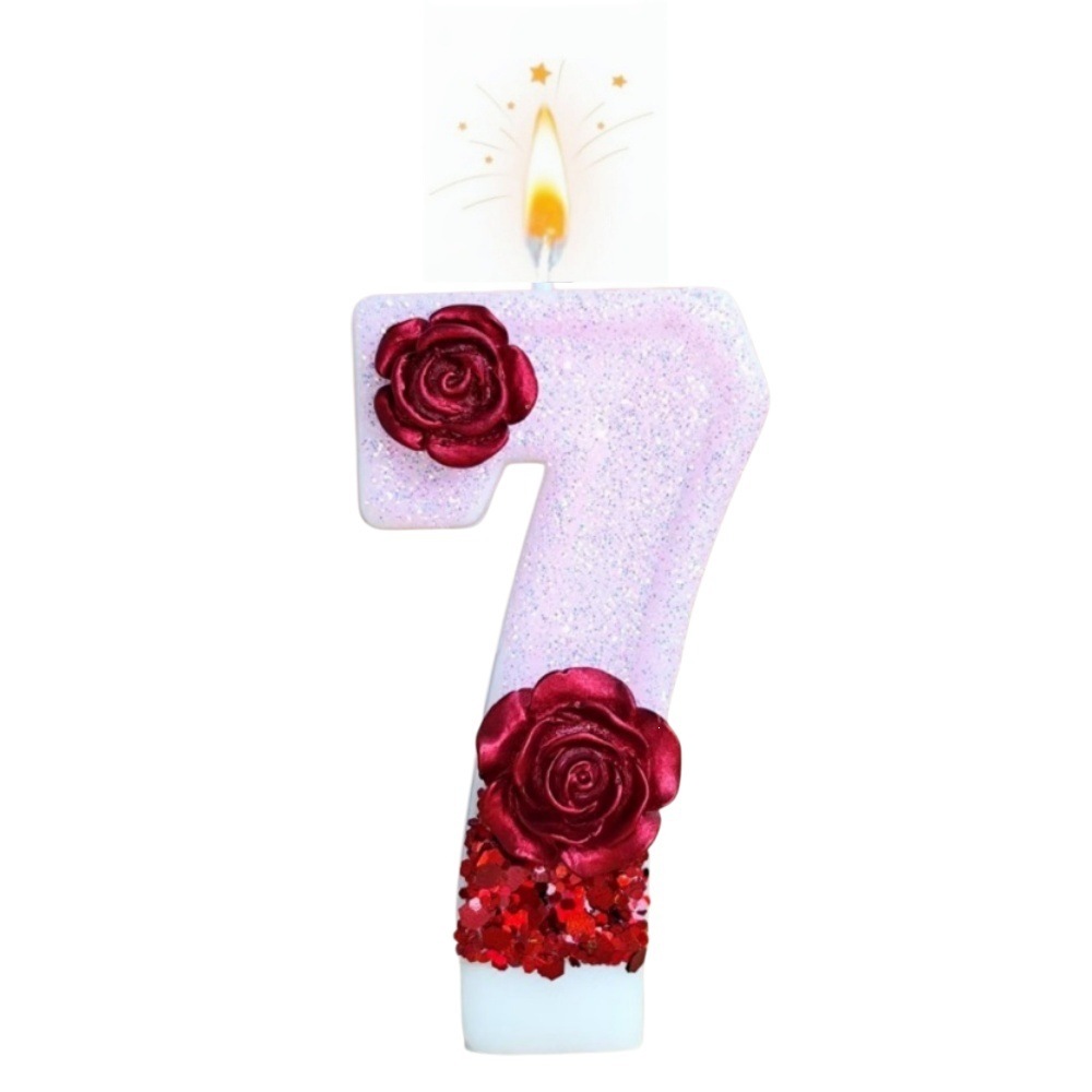 Candela Numerica Rosa Glittera - Soy Wax recensione e prezzo
